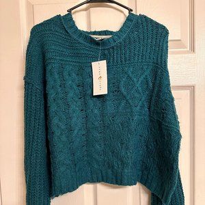 Women's XL True Craft Cable Knit Crop Sweater